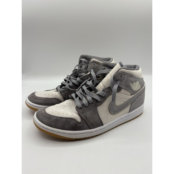 Jordan Other - Air Jordan 1 Mid SE Shoes Coconut Milk Particle Gray Men's Size 9 Basketball